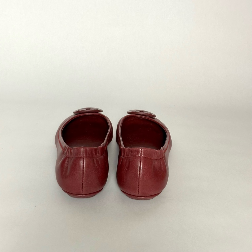Tory Burch Minnie Travel Ballet with Logo Soft Nappa Leather Imperial Garnet - Picture 3 of 5